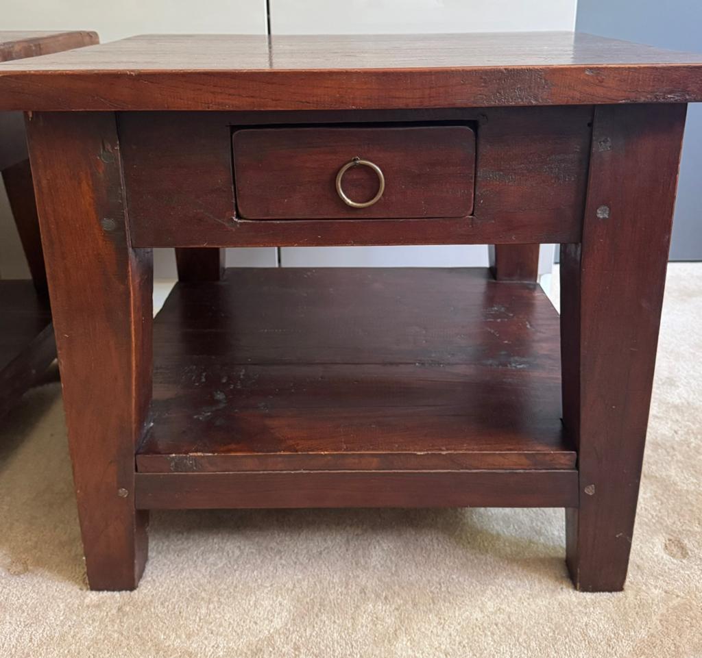 Houten salontafel, Huis en Inrichting, Tafels | Salontafels, Ophalen, Gebruikt, Vierkant