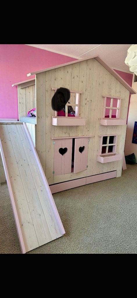 stapelbed met glijbaan | hoogslaper | kinderkamer, Kinderen en Baby's, Kinderkamer | Stapelbedden en Hoogslapers, Ophalen, Gebruikt