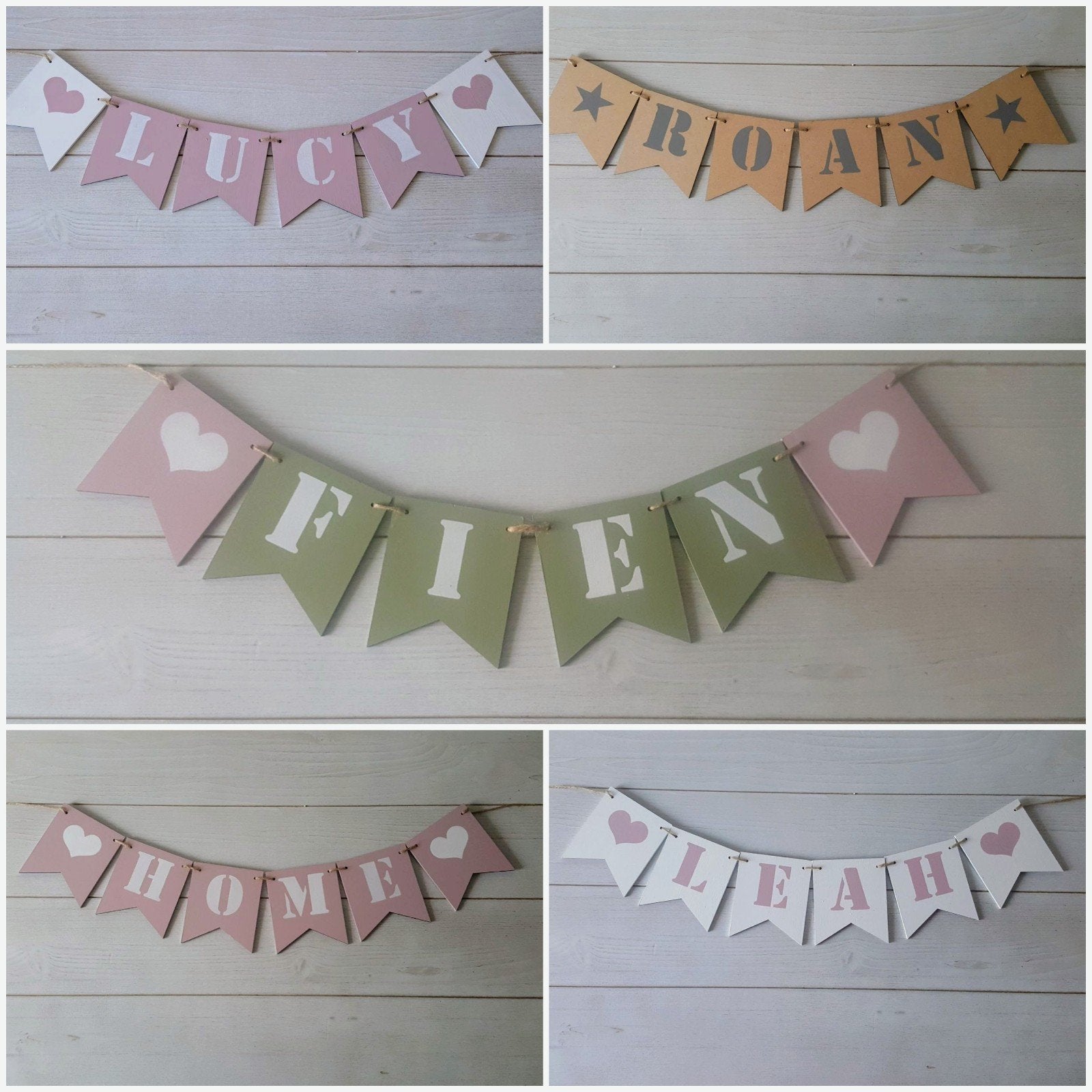 Gepersonaliseerde houten naamslinger voor kinderkamer, Overige merken, Handgemaakt, Nieuw, Ophalen of Verzenden