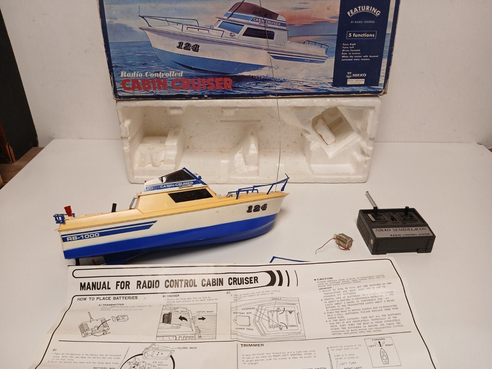 vintage nikko semidelacon cabin cruiser voor onderdelen, Ophalen of Verzenden, Gebruikt
