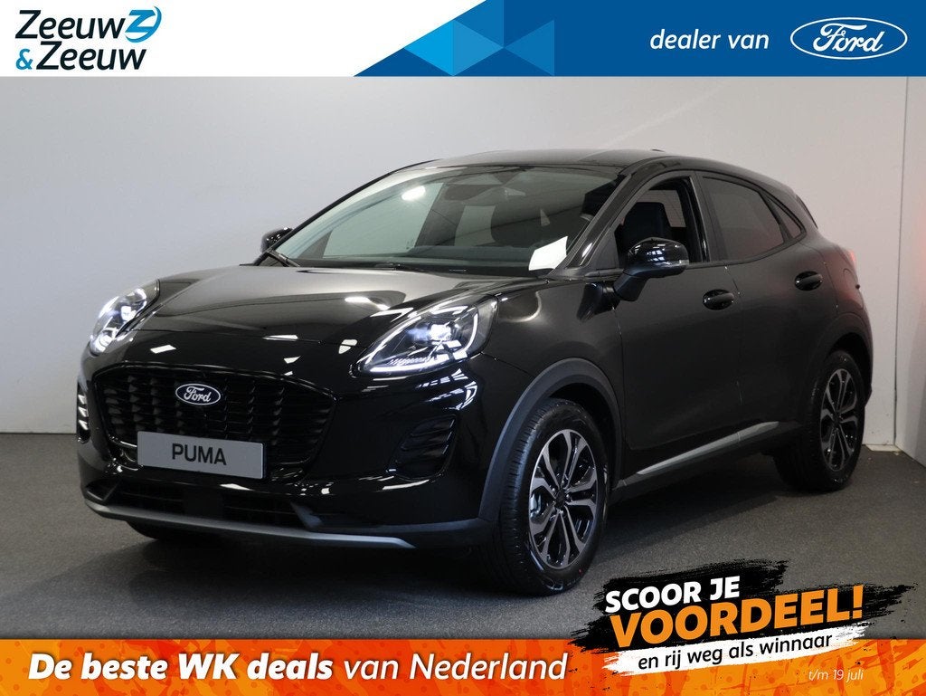Ford Puma 1.0 EcoBoost Hybrid Titanium | Direct leverbaar ui, Auto's, Ford, 12 maanden, Puma, Automatische klimaatregeling, Zwart