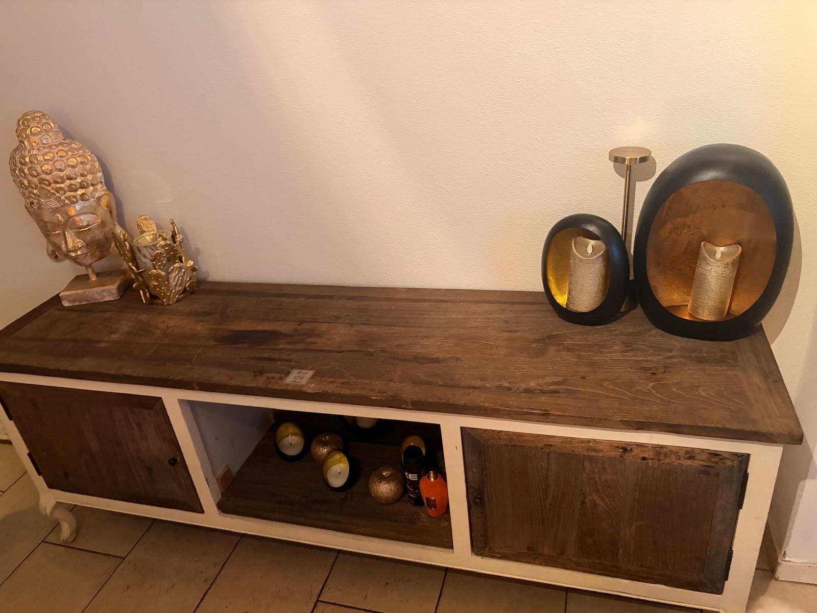 Rivera Maison sidetable landelijk hout/wit, Huis en Inrichting, Ophalen, Gebruikt, 100 tot 150 cm, 25 tot 50 cm