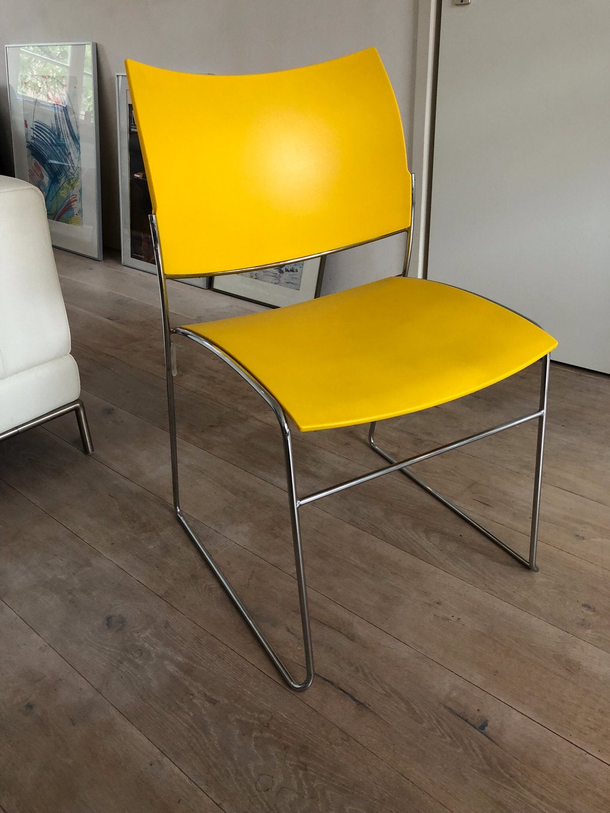 Buro/ vergaderstoel, Huis en Inrichting, Stoelen, Kunststof, Gebruikt, Wit, Ophalen of Verzenden