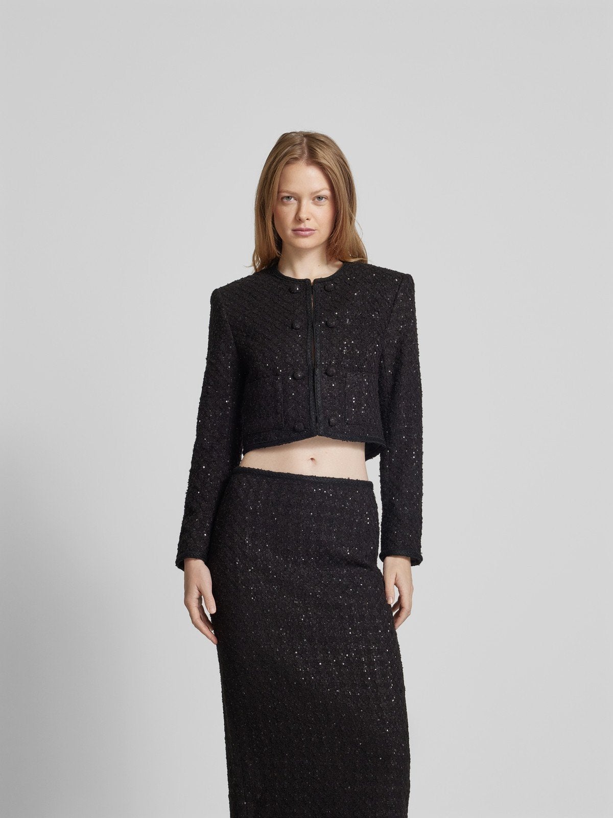 rotate birger christensen boucle blazer, Kleding | Dames, Maat 38/40 (M), Verzenden, Zwart, Nieuw