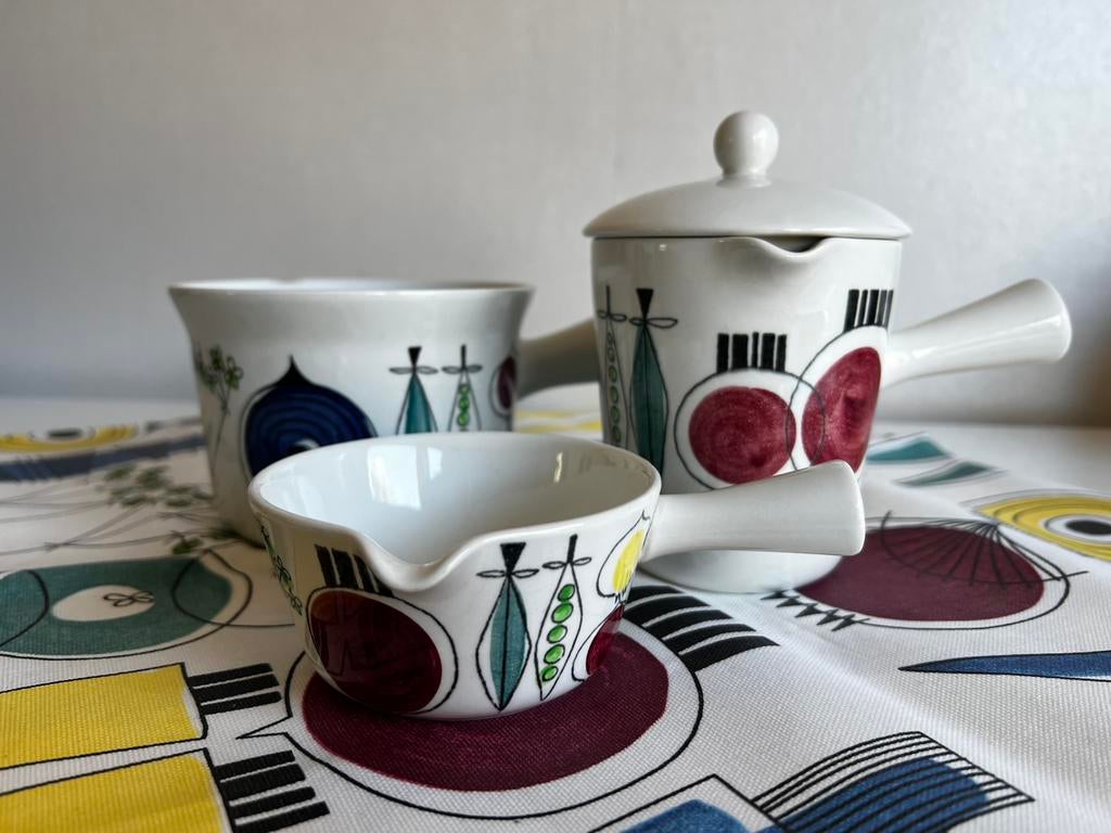 3 Vintage Rörstrand Picknick Sauskom Marianne Westman 50’s, Ophalen of Verzenden