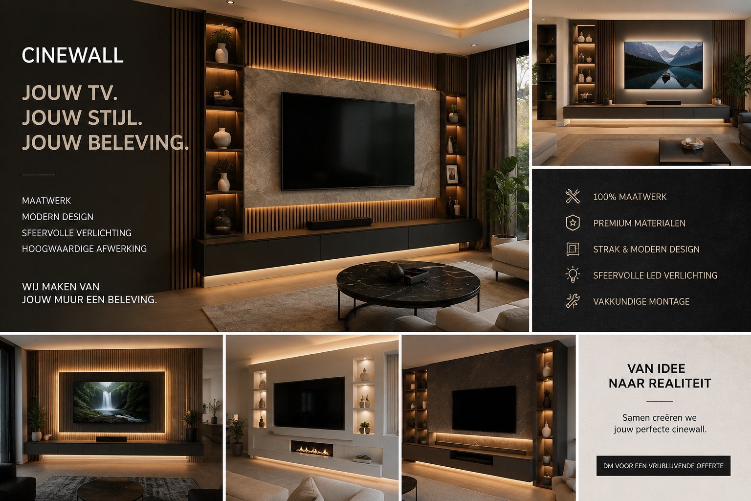 Cinewall Op Maat Gemaakt | Luxe TV-Wand, Garantie, Verbouw of Aanbouw
