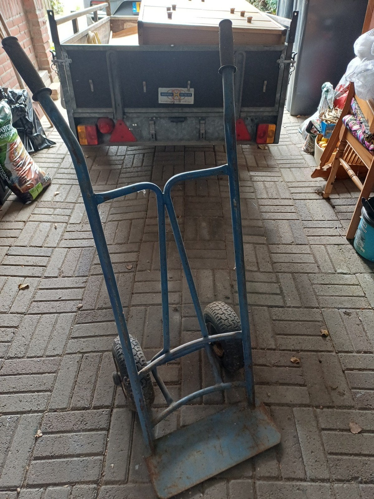 Stevige blauwe steekwagen - Gebruikt, Ophalen