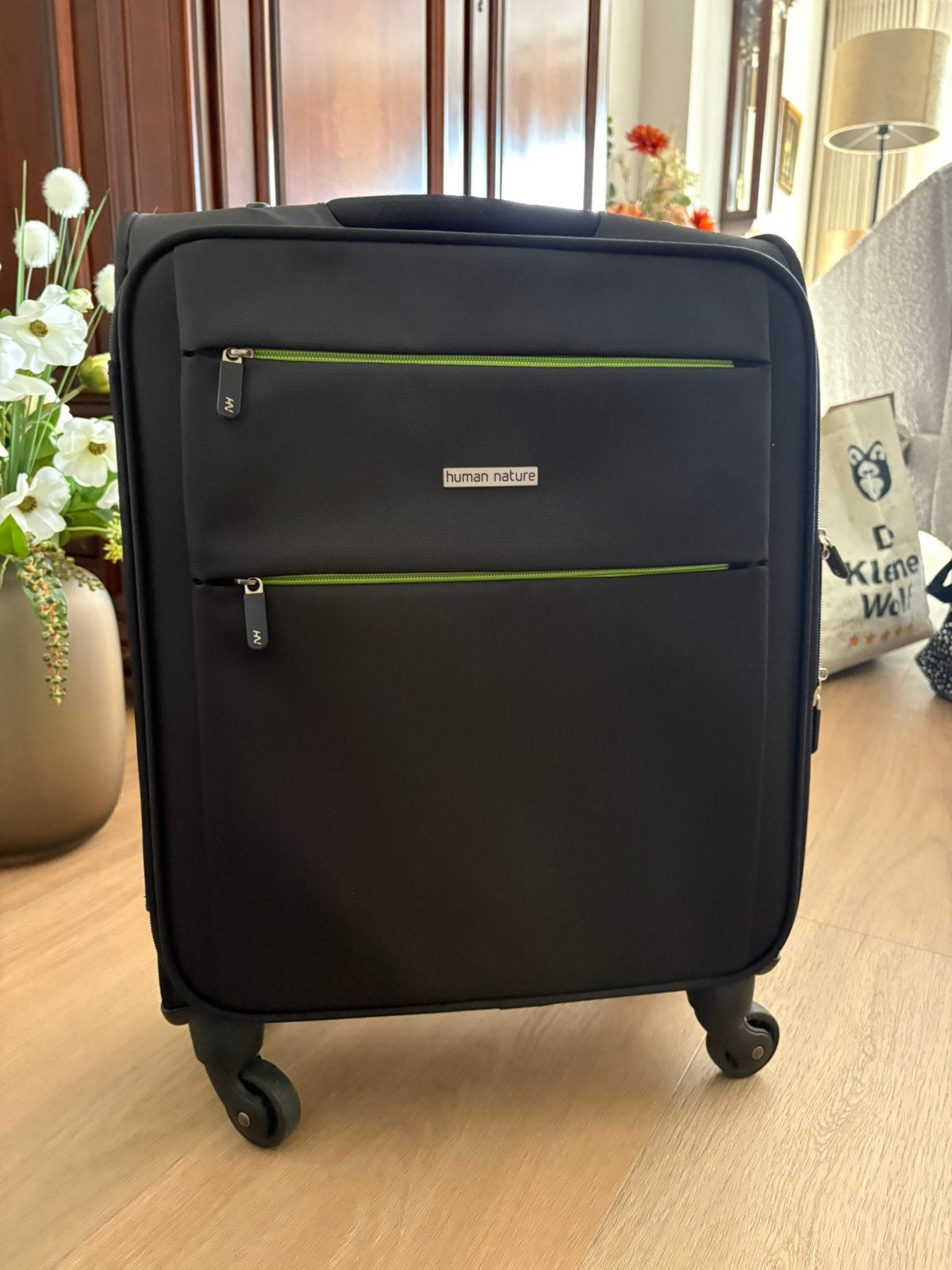 Handbagagekoffer zwart 4 wielen, lengte 51 cm breedte 38 cm, Sieraden, Tassen en Uiterlijk, Ophalen, 50 tot 60 cm, Zo goed als nieuw