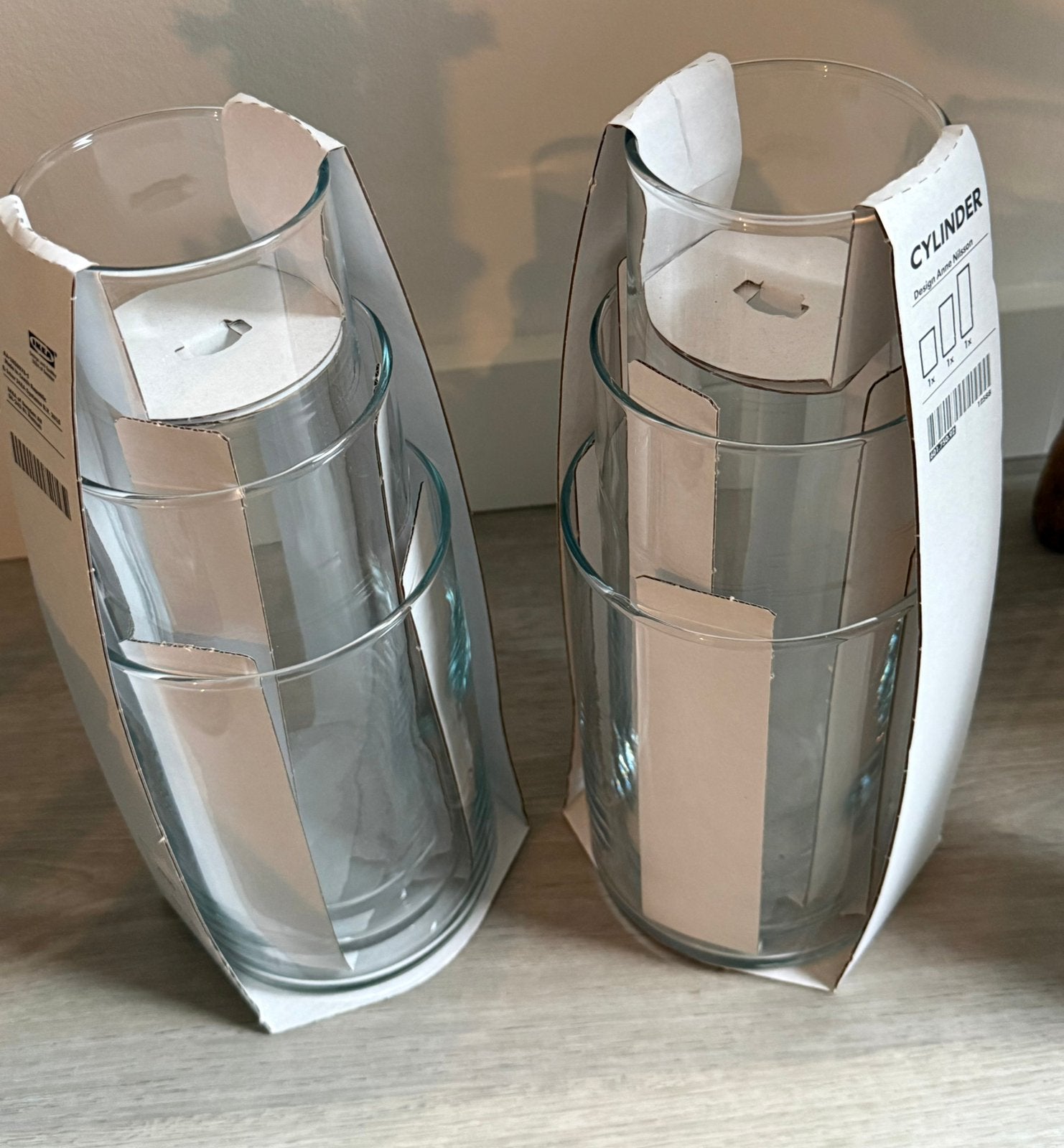 Ikea cylinder vazen 2 sets van 3 vazen NIEUW, Ophalen, Nieuw, Glas