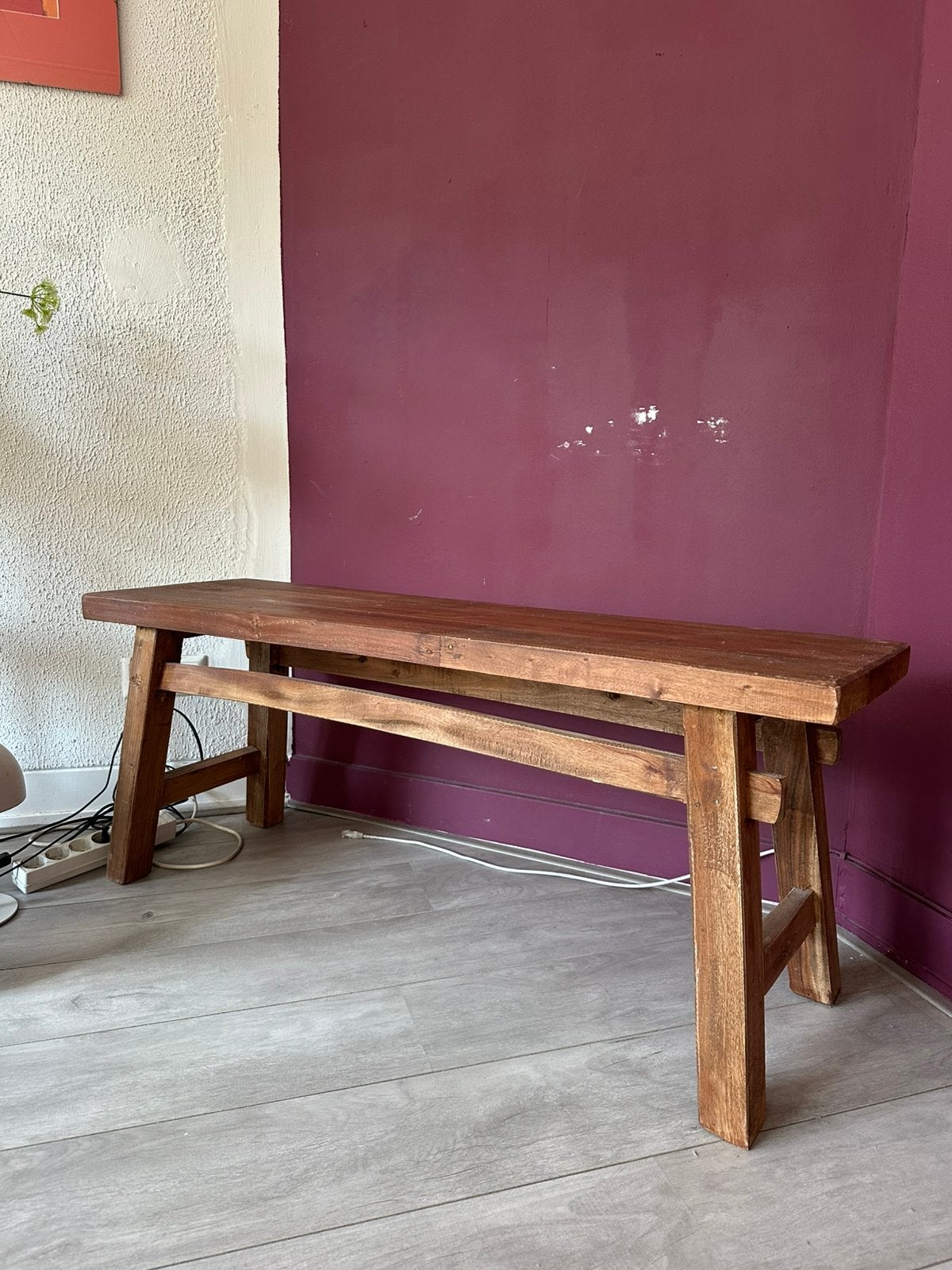 Houten bankje, Ophalen, Minder dan 50 cm, 100 tot 125 cm, Zo goed als nieuw