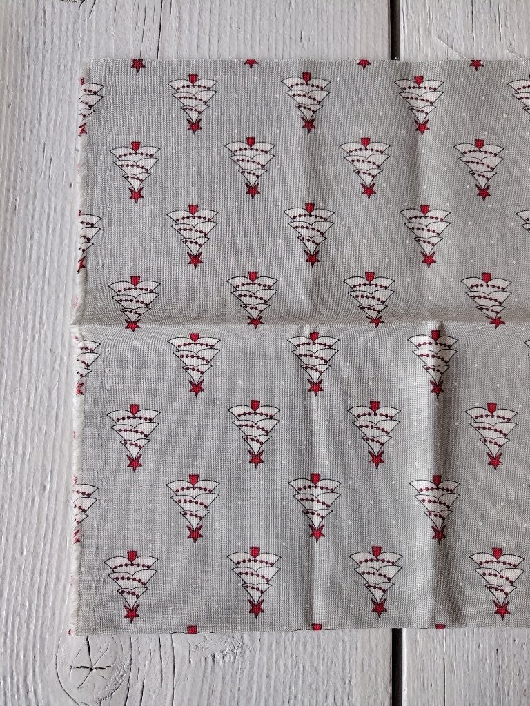 Mooie quiltstof in blauw/zwart/rood - boom, den, Meerkleurig, Nieuw, Ophalen of Verzenden, Katoen