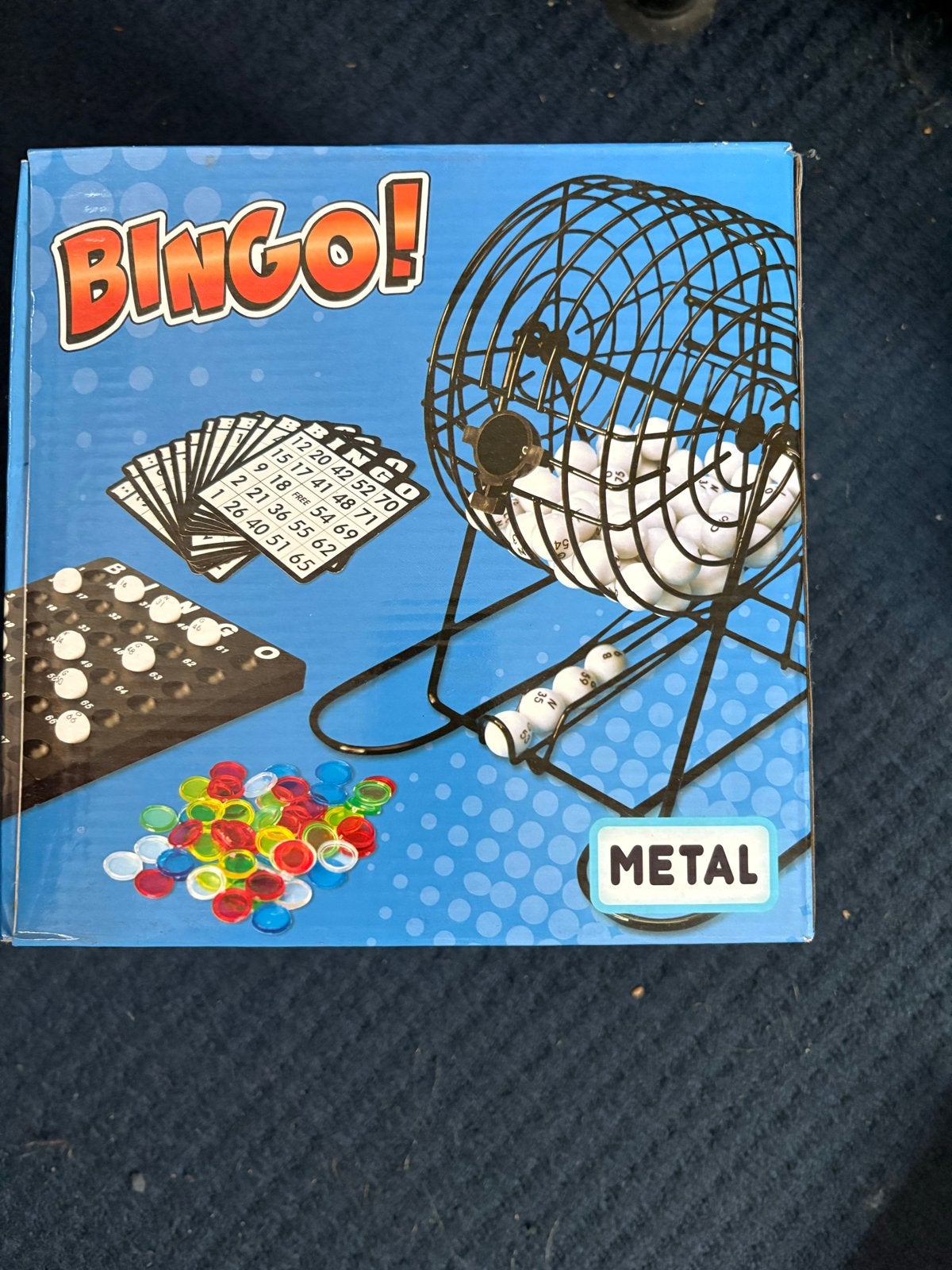 Bingo spel met metalen molen en herbruikbare kaarten, Vijf spelers of meer, Ophalen, Zo goed als nieuw