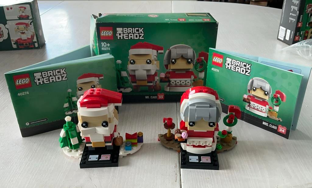 Lego Brickheadz 40274 Kerstman en kerstvrouw, Ophalen of Verzenden, Zo goed als nieuw