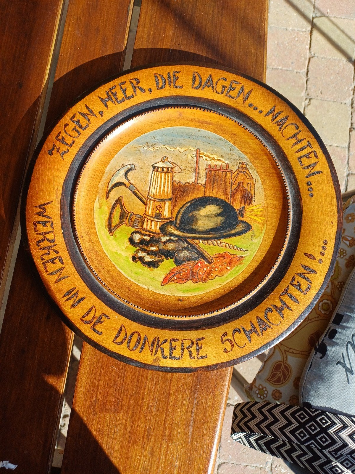 Houten wandbord  handgemaakt, Antiek en Kunst, Verzenden