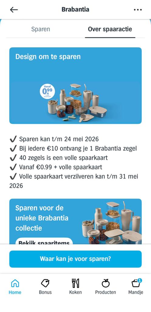 Brabantia spaarkaart Albert Heijn (AH actie), Verzamelen, Supermarktacties, Albert Heijn, Verzenden