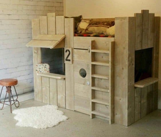Hoogslaper (Thijmen), Kinderen en Baby's, Kinderkamer | Stapelbedden en Hoogslapers, Ophalen, Gebruikt, Hoogslaper
