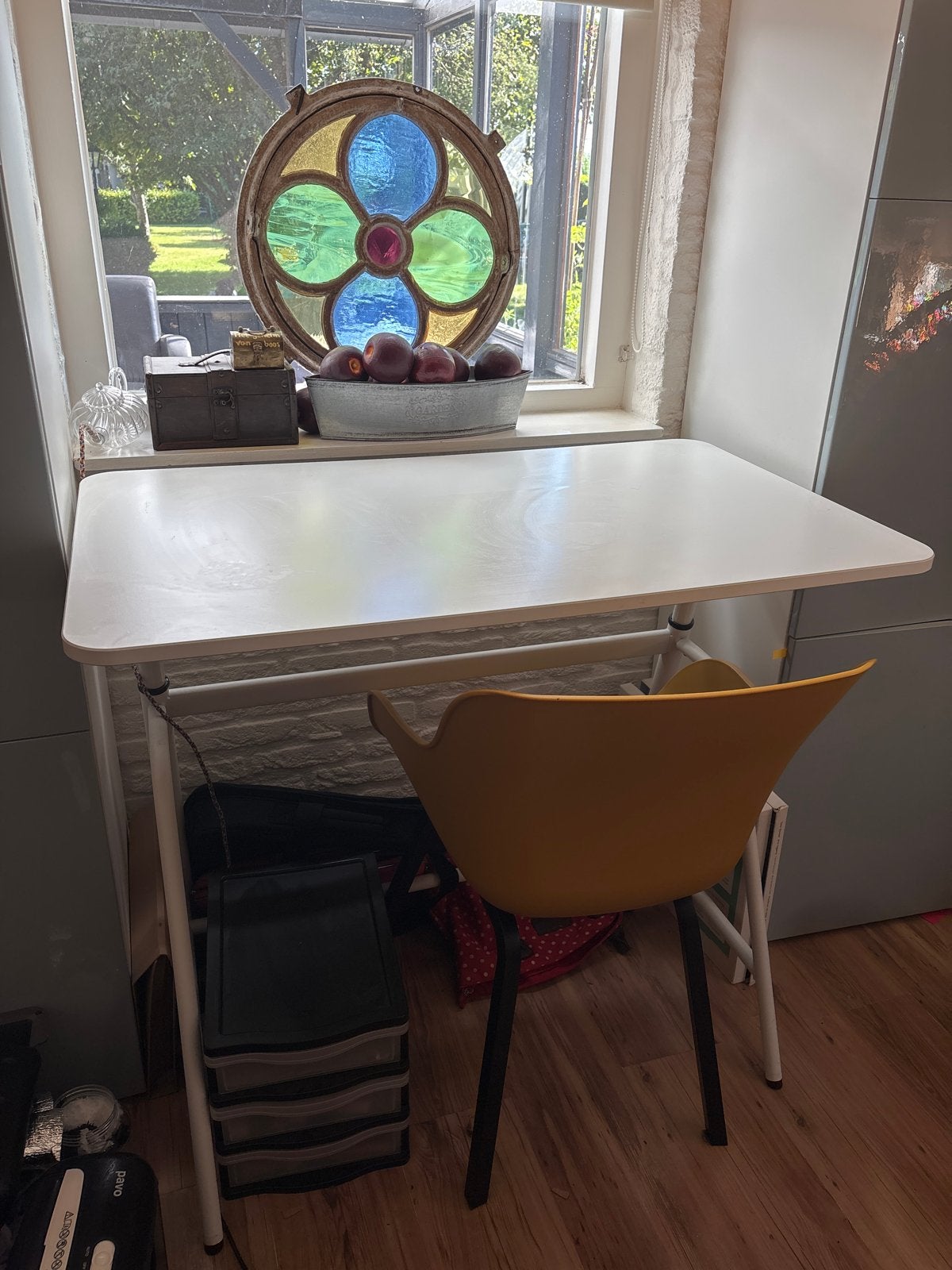 IKEA Gladhödjen Bureau 100x60 - Wit, Huis en Inrichting, Bureaus, Ophalen, Gebruikt, IKEA, Wit