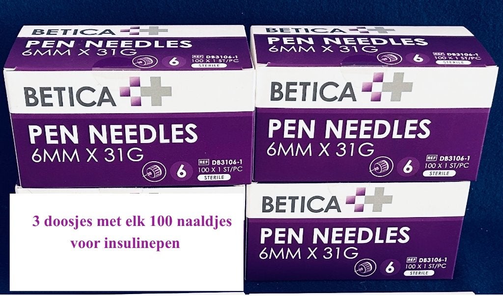 Betica Naalden 6MM/31G voor Glucosepen 3 doosjes van 100 st, Ophalen, Nieuw