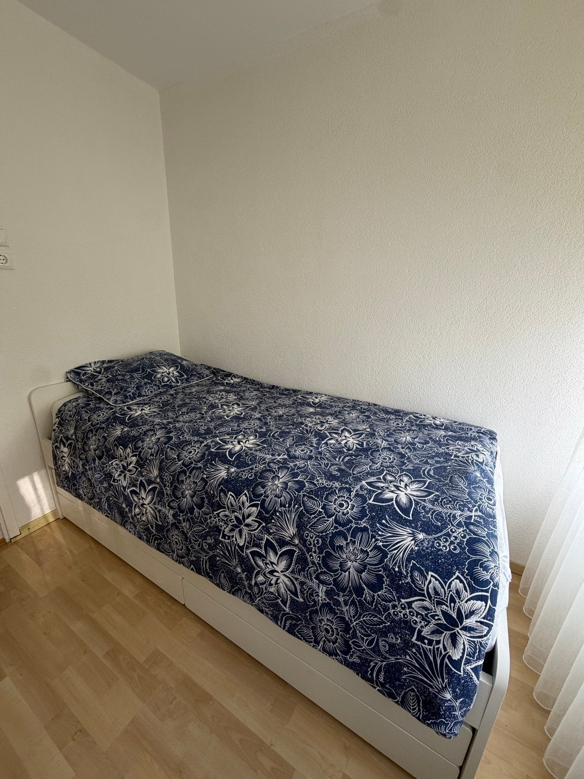 IKEA Hemnes bedbank met 2 matrassen en 2 lades, Ophalen, Verstelbaar, 90 cm, Wit