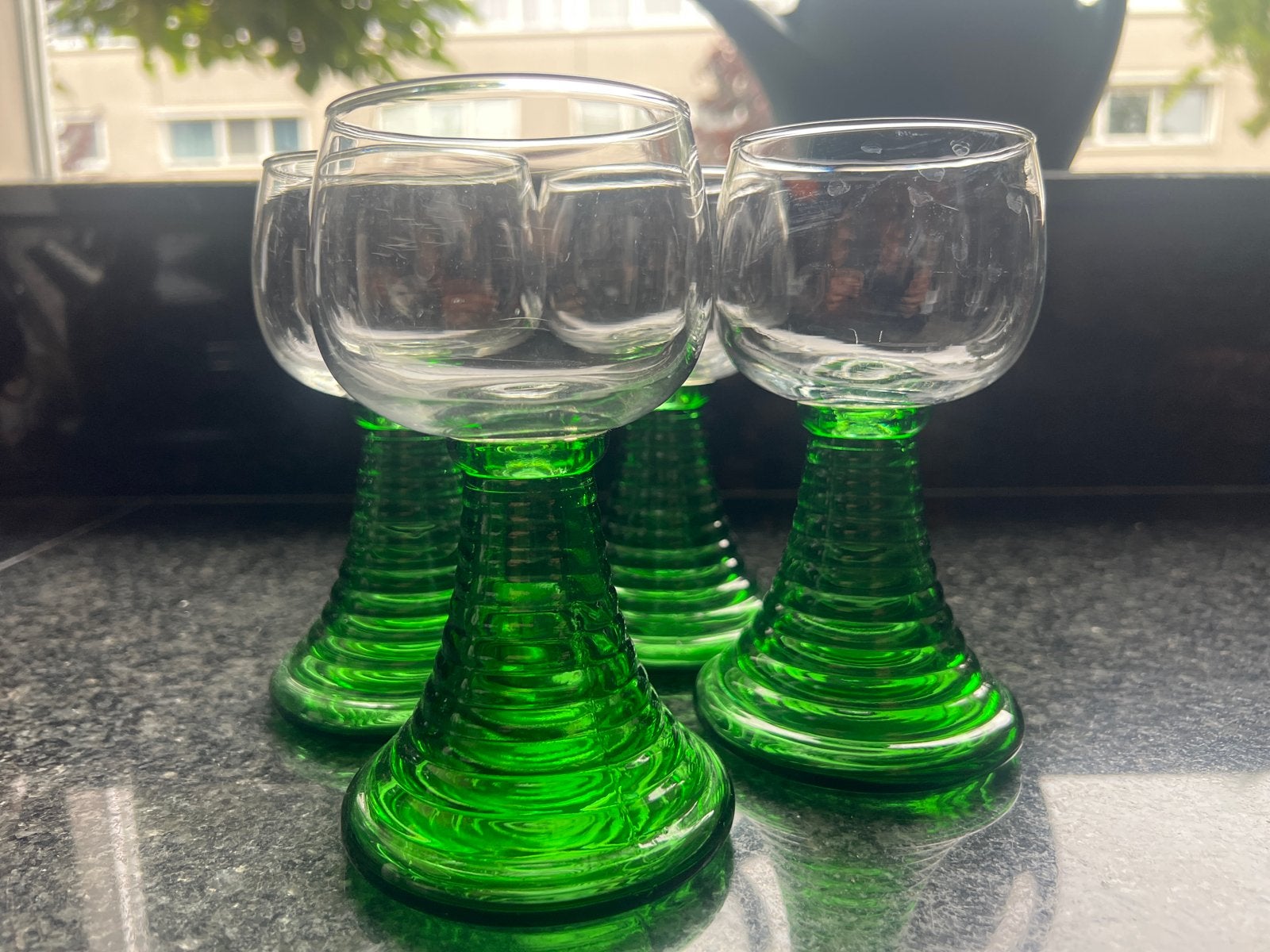 Set van 4 Groene Roemers - Vintage Stijl, Antiek en Kunst, Ophalen