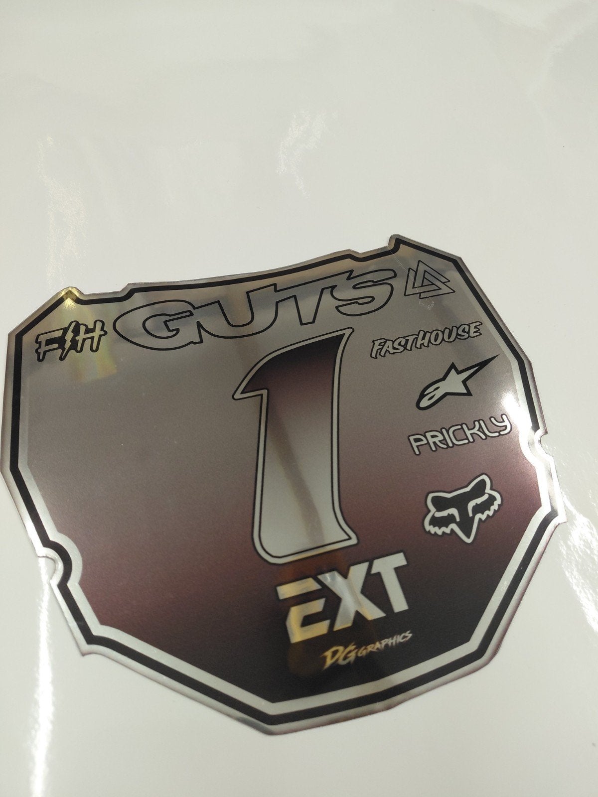 Special Fatbike odi plate sticker Spiegel Chrome/ Black, Motoren, Ophalen of Verzenden