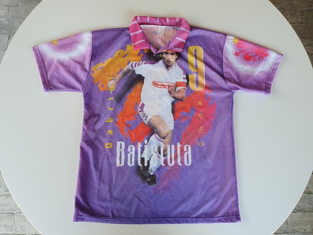 Vintage voetbalshirt / fanshirt Gabriel Batistuta Fiorentia, Ophalen of Verzenden, Gebruikt, Buitenlandse clubs, Shirt