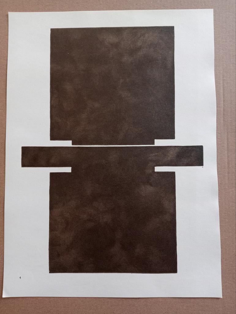 Dick Cassee offset prent abstracte compositie jaren 50-60, Ophalen of Verzenden