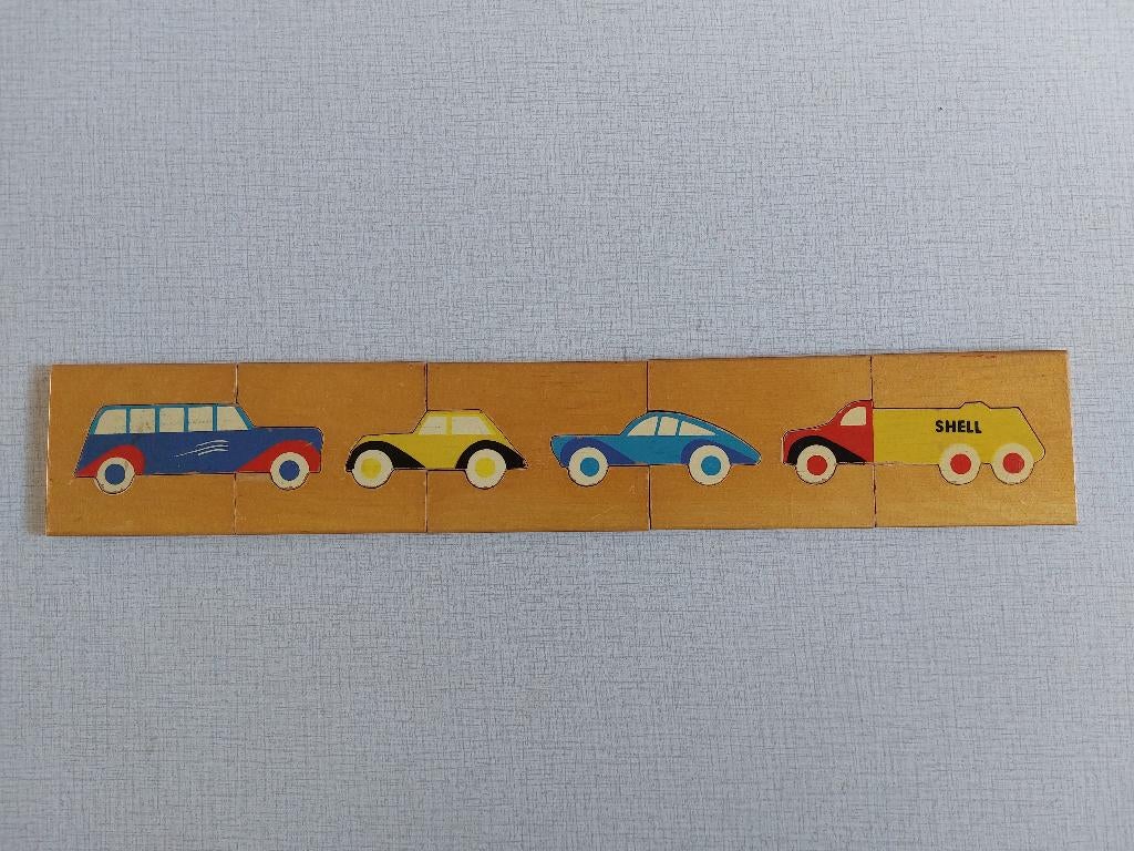 Oude houten puzzel van de jaren '50 met Shell tankwagen, Ophalen of Verzenden
