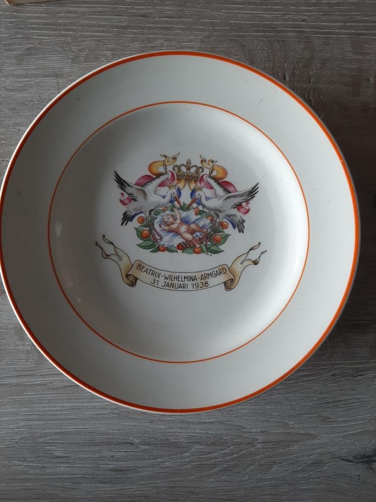 Geboortebord Prinses Beatrix 1938, Antiek en Kunst, Antiek | Wandborden en Tegels, Ophalen of Verzenden