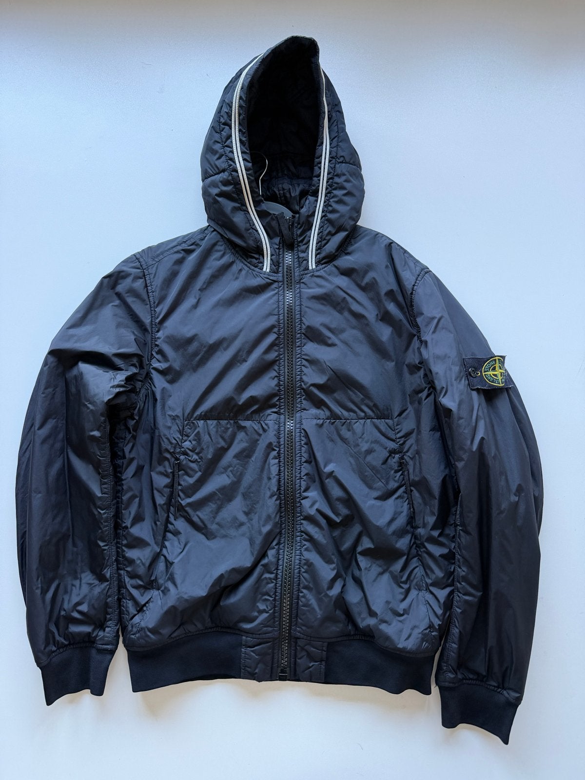 Stone Island Crinkle Reps NY Down Jacket Zwart Maat S, Ophalen of Verzenden, Zo goed als nieuw, Maat 46 (S) of kleiner, Zwart