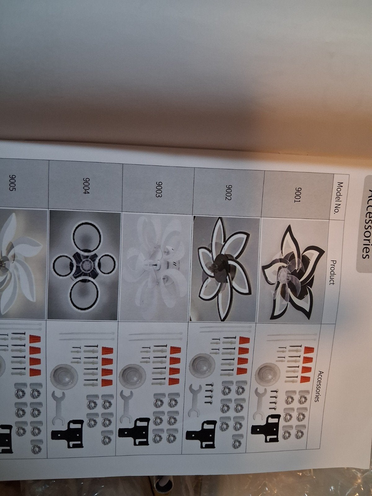 Nieuwe Plafondventilator met Verlichting - Model 9002, Modern, Bloemvormig, Nieuw, Minder dan 25 cm, Minder dan 100 cm