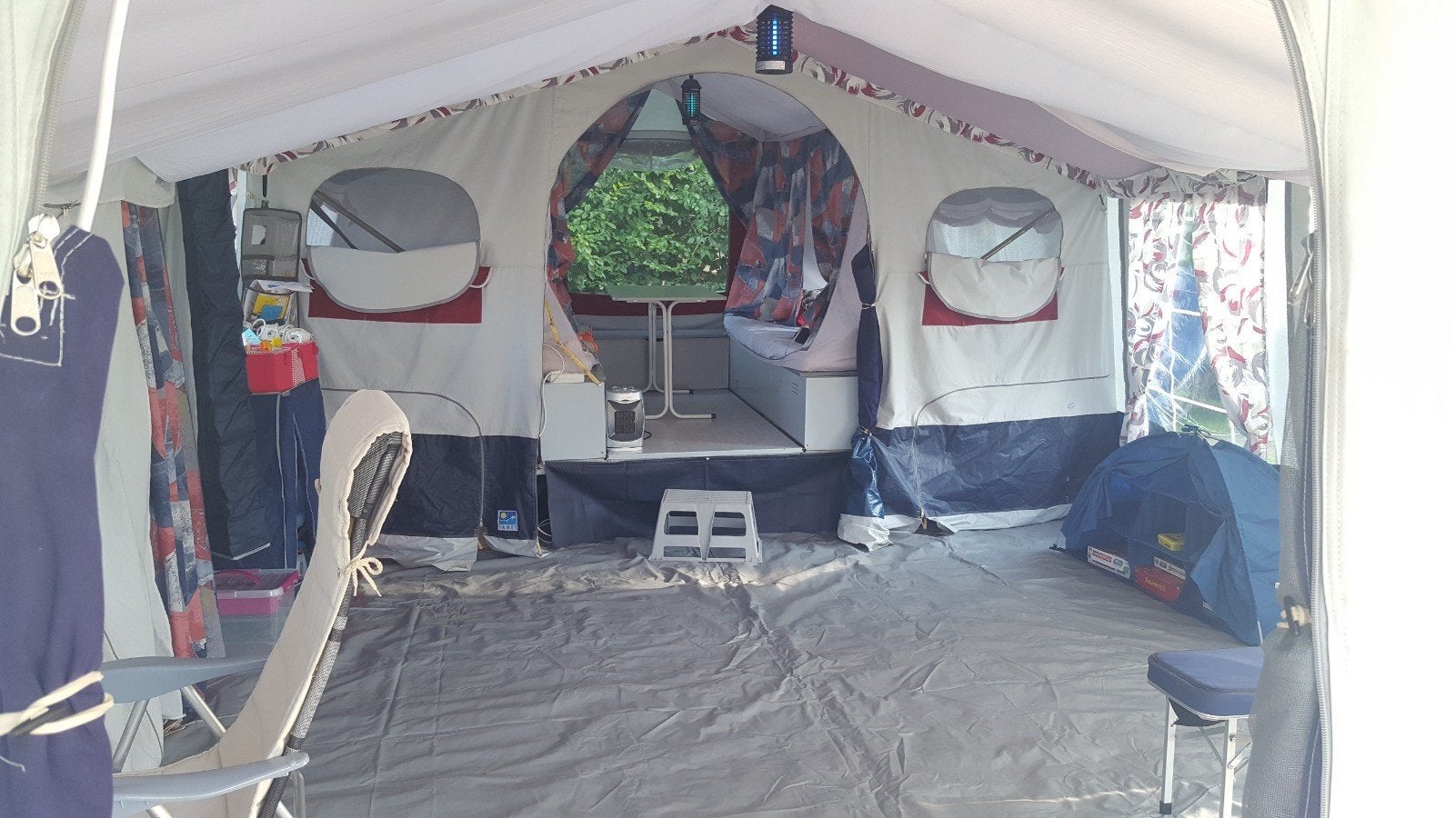 Jamet Arizona vouwwagen met extra 1m tussenstuk en disselbak, Caravans en Kamperen, Vouwwagens, Ophalen, Meerkleurig, Aanwezig