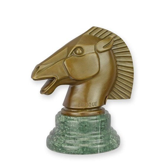 Art Deco beeld Paardenhoofd van brons 18,5x16,7x11,5, Antiek en Kunst, Ophalen of Verzenden