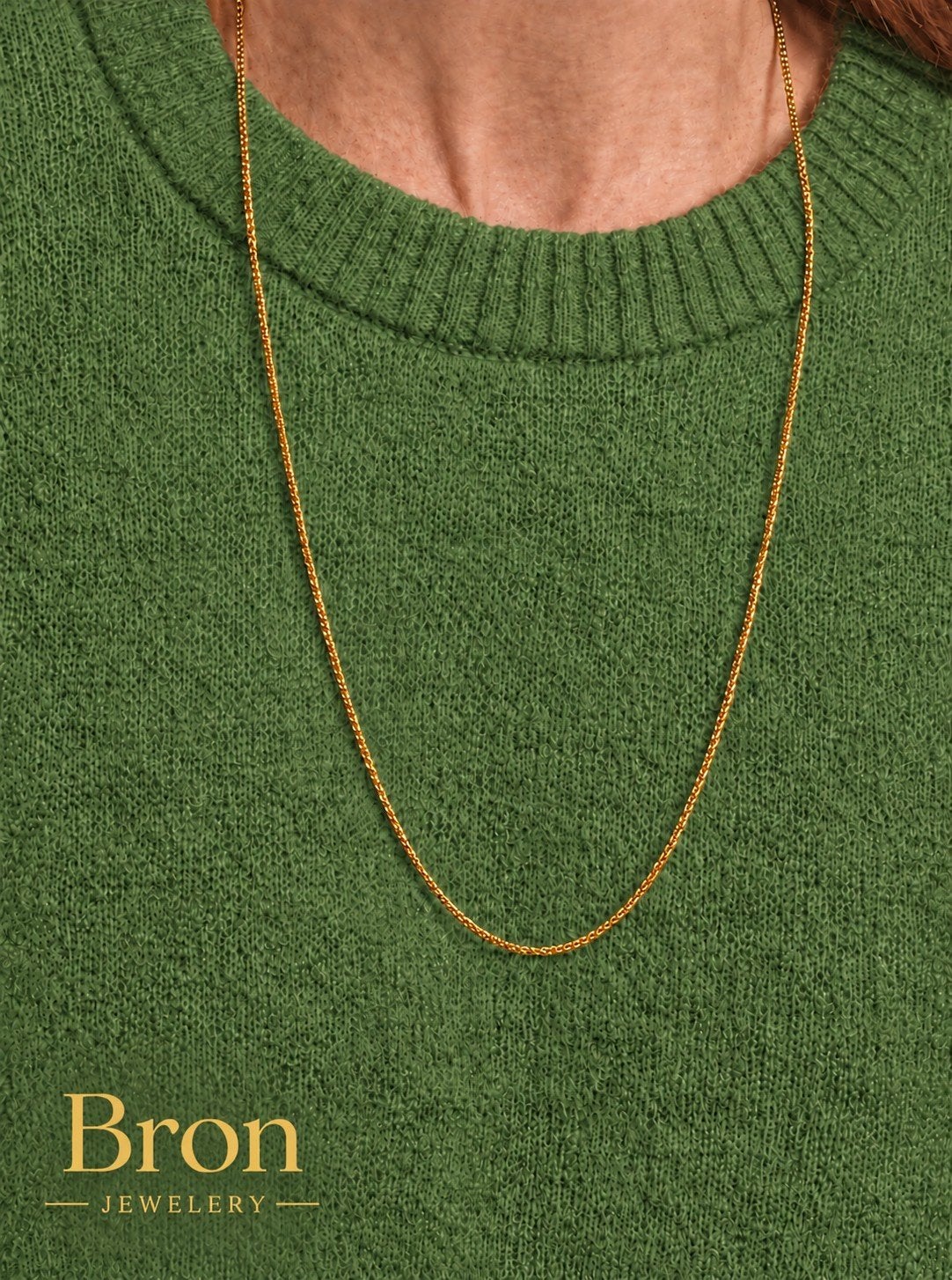 Bron Jewelry 18k Rosé Goud Vossenstaart Ketting 60cm, Ophalen, Verstelbaar, Overige kleuren, Zo goed als nieuw