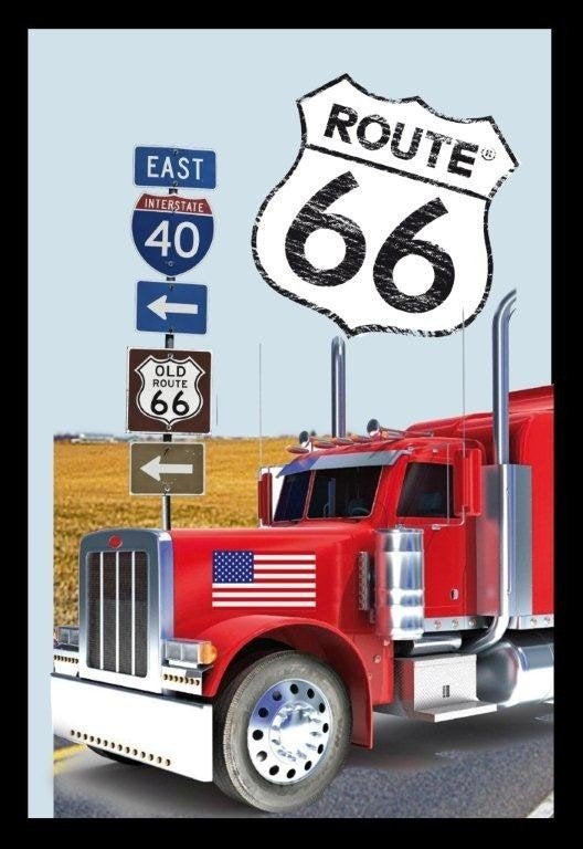 Vrachtwagen route 66 reclame spiegel wanddeco decoratie deco, Info@deconoord.nl, Deco Noord, Nieuw, Ophalen of Verzenden