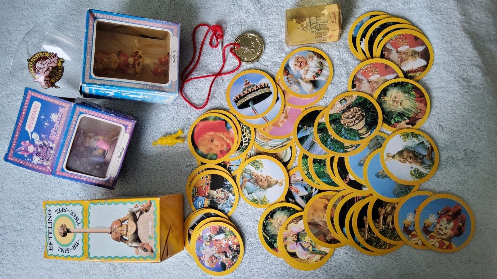 Vintage Efteling Twee Bij Twee Spel munt 1980 glas Pardotje, Ophalen of Verzenden, Overige typen