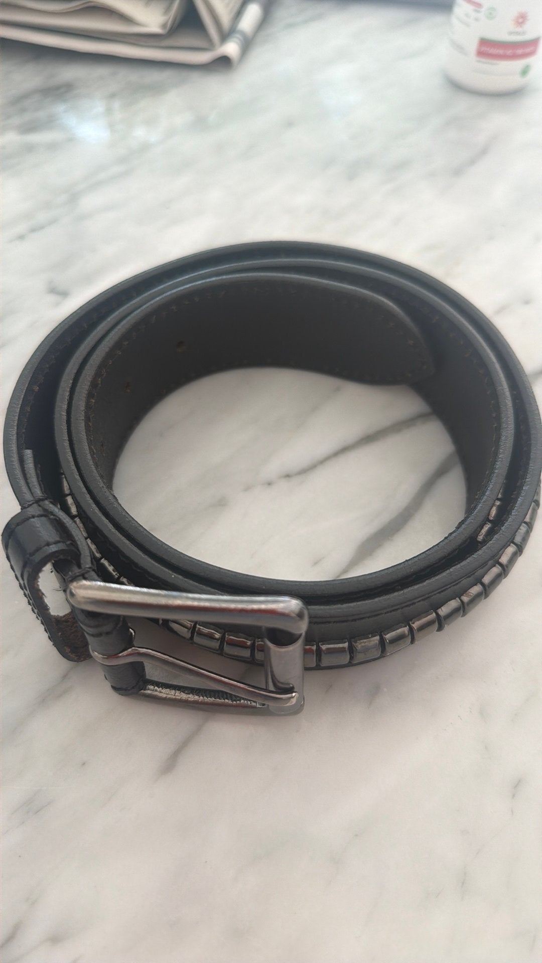 Pikeur Leren Zwarte Riem met stuts maat 95, Ophalen of Verzenden, Zo goed als nieuw, Dressuur