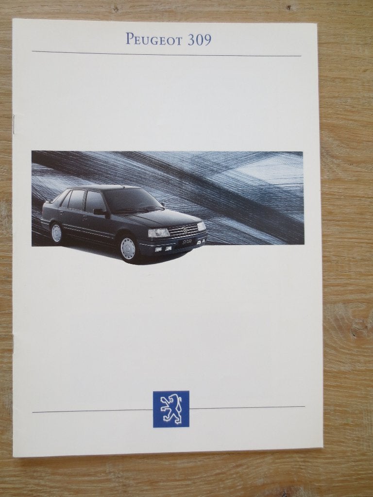 Autofolder:Peugeot 309 met fotos verschillende uitvoeringen., Ophalen of Verzenden, Nieuw, Peugeot