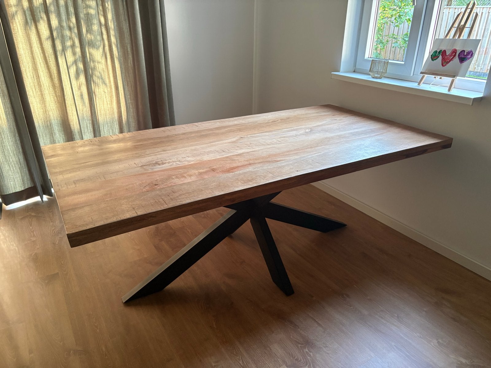 Eetkamertafel mangohout 100x200 cm, Huis en Inrichting, Tafels | Eettafels, Ophalen, 100 tot 150 cm, Zo goed als nieuw, Vijf personen of meer