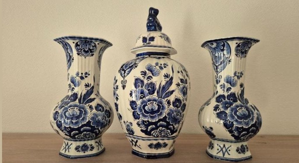 hand gemaakte delfts blauwe vazen, Huis en Inrichting, Woonaccessoires | Vazen, Ophalen, Zo goed als nieuw