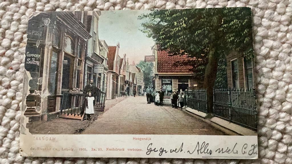 Ansichtkaart Zaandam Hoogendijk 1905. 937, Ophalen of Verzenden, Voor 1920, Gelopen, Noord-Holland