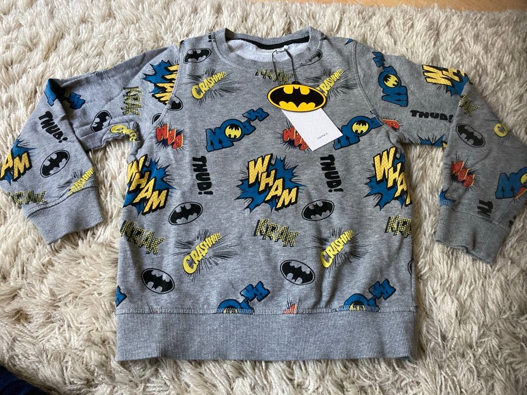 Name-it sweatshirt trui grijs met batman logo print 122-128!, Name-it, Ophalen of Verzenden, Zo goed als nieuw, Shirt of Longsleeve