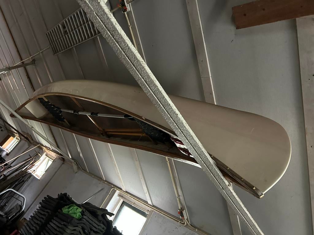 Canadese kano met fluistermotor, Watersport en Boten, Ophalen, Gebruikt, Twee personen, Canadese kano of Open kano