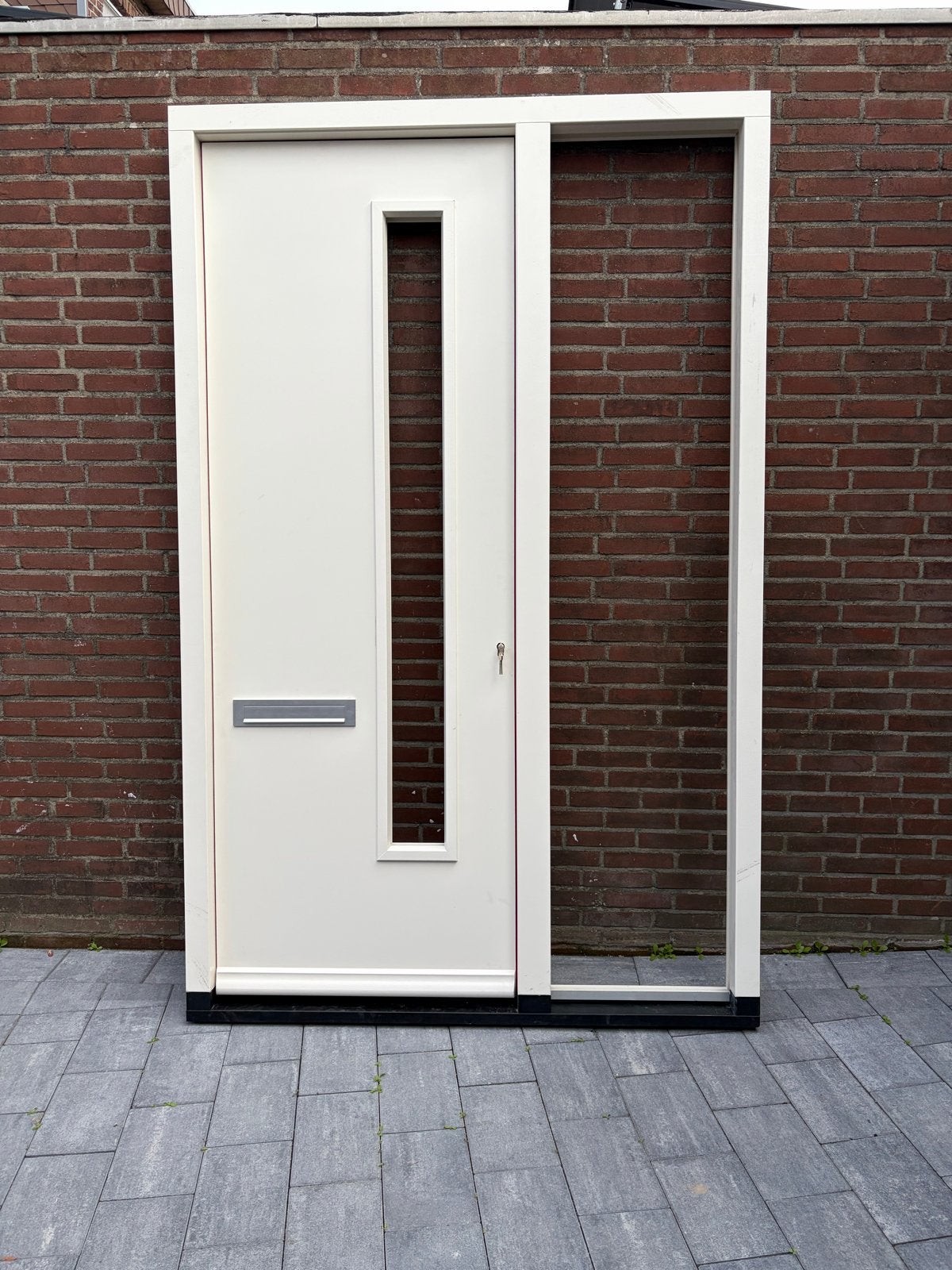 Buitendeur met kozijn en brievenbus -  Nieuw, Nieuw, Ophalen of Verzenden, Buitendeur, Hout