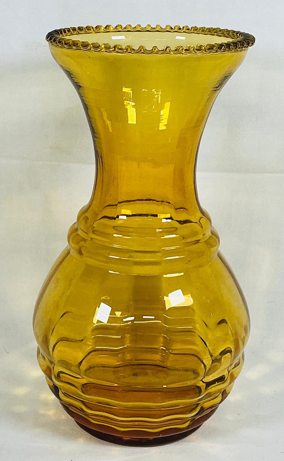 DOYEN Antiek Art Deco design amber glazen vaas, Ophalen of Verzenden