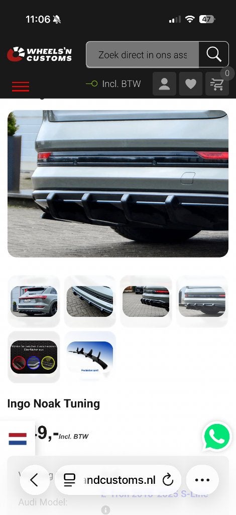 Voorspoiler Audi Etron S line INGO NOAK MAXTON, Auto diversen, Tuning en Styling, Ophalen