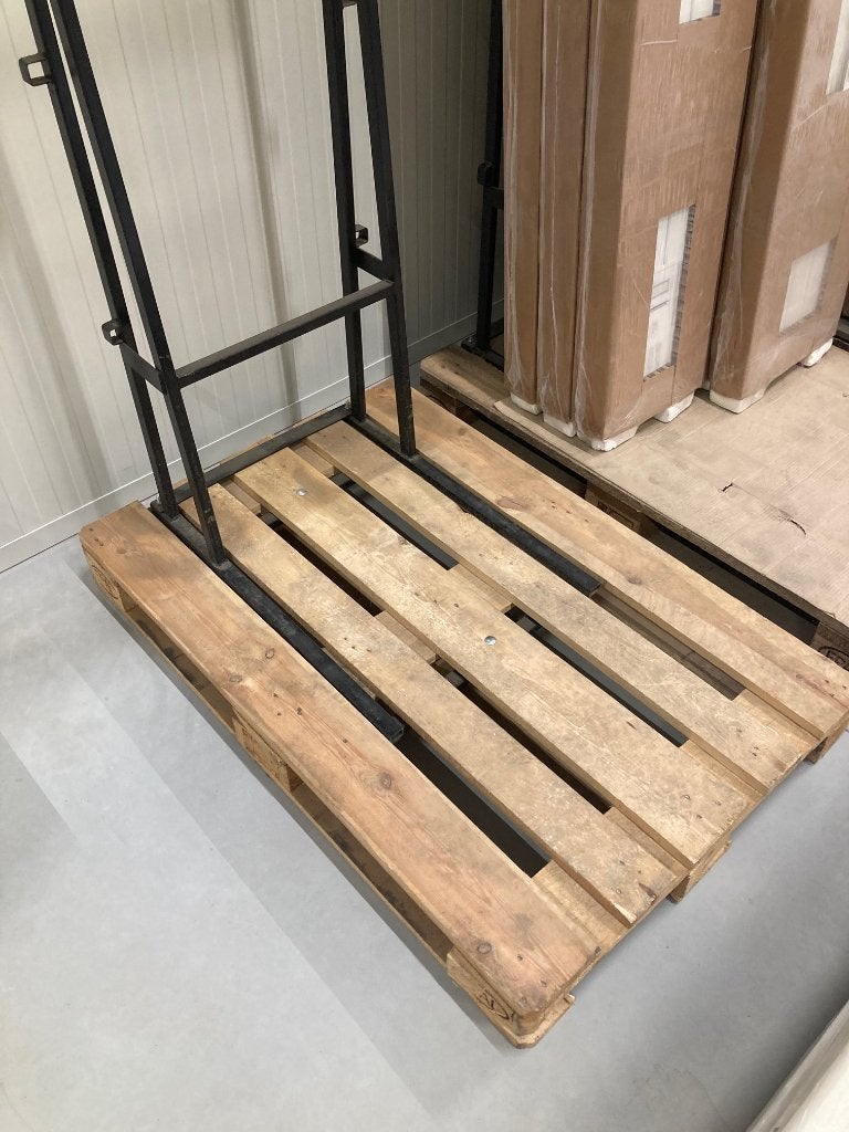 Euro pallet / glasbok met stalen frame, Doe-het-zelf en Verbouw, Hout en Planken, Ophalen, Zo goed als nieuw, 50 mm of meer, Minder dan 200 cm