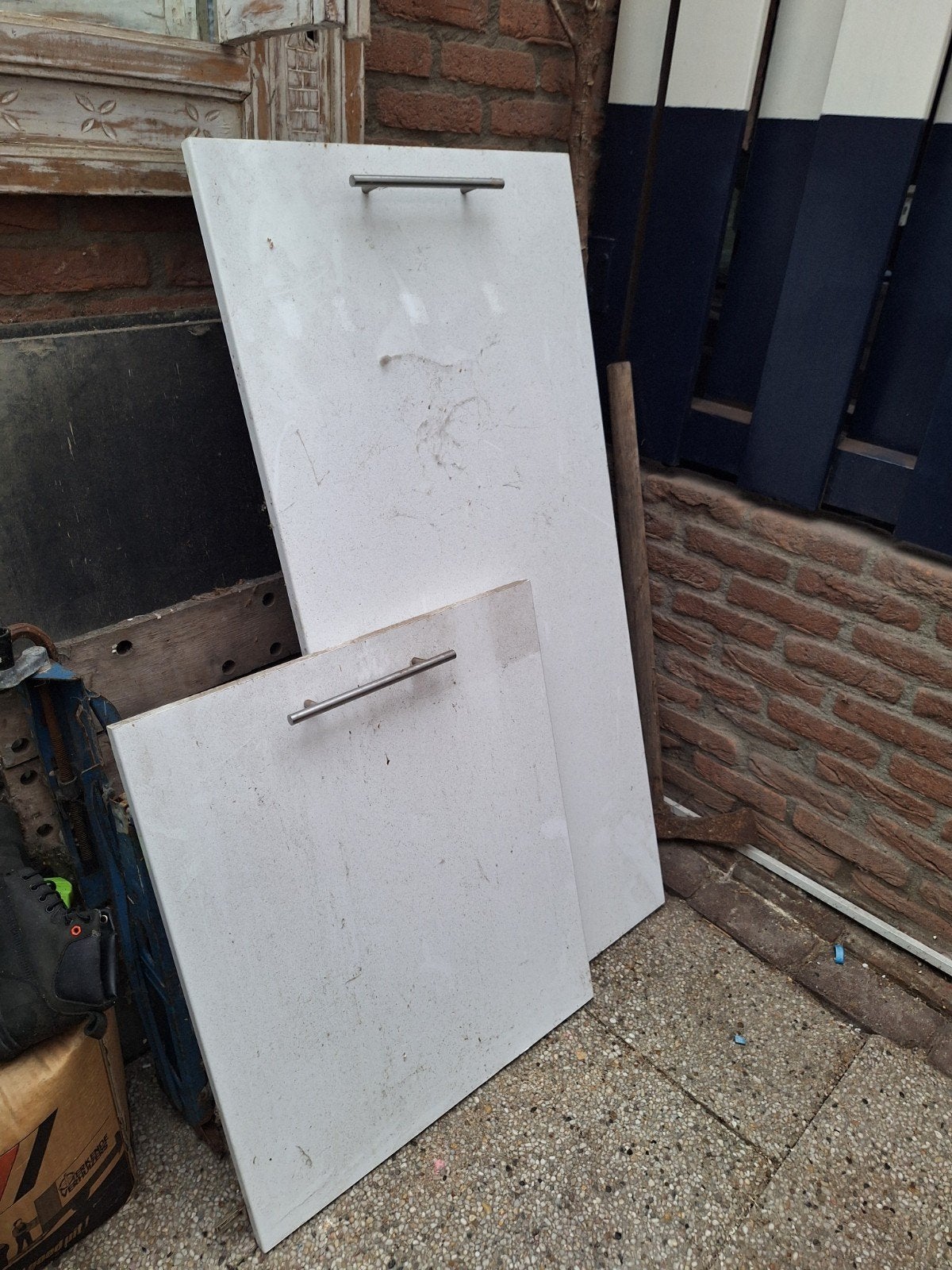 Witte Ikea Faktum hoogglans keukenfronten met handgrepen - 2, Ophalen, IKEA, Wit, Overige materialen