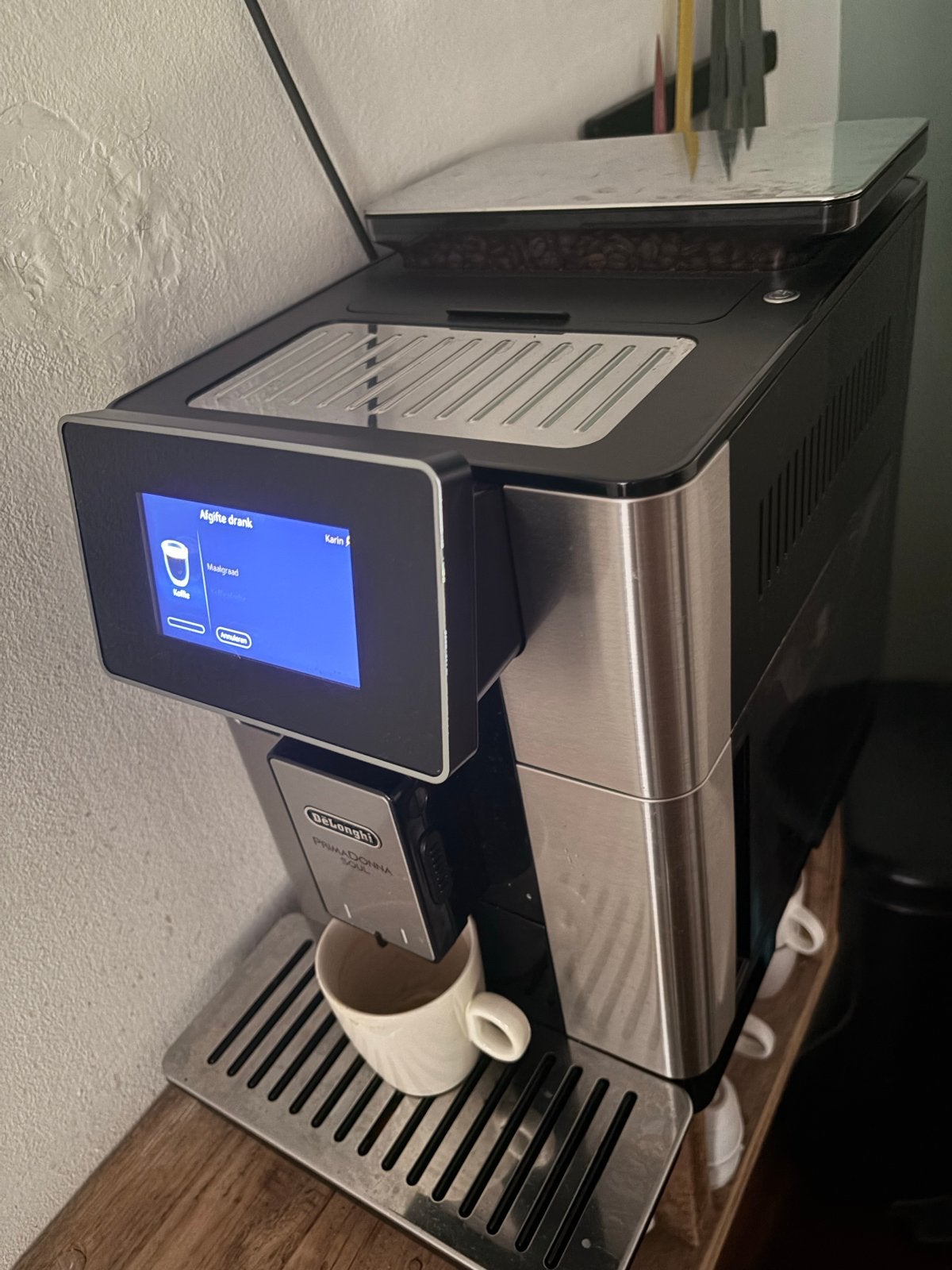 De'Longhi PrimaDonna Soul koffiemachine, Witgoed en Apparatuur, Koffiezetapparaten, Ophalen, Afneembaar waterreservoir, 10 kopjes of meer