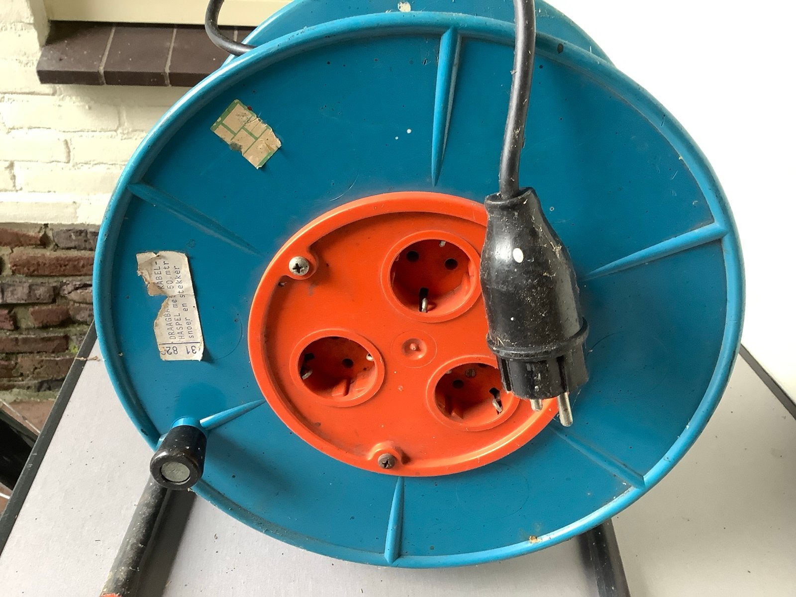 Kabelhaspel 50 meter tot 2200Watt. Gebruikt maar functioneel, Ophalen of Verzenden, Gebruikt, Overige merken, Kabelhaspel